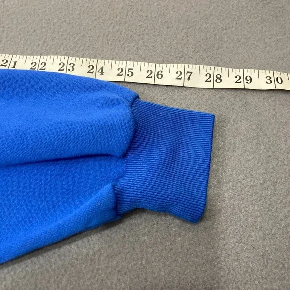 Vintage Adidas Trefoil Hoodie Mens Large Blue Red Embroidered Pullover READ - Picture 11 of 11